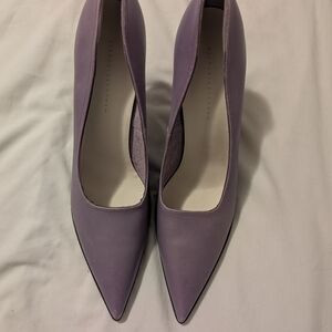 Victoria Beckham Dorothy pointed-toe pumps in purple leather.